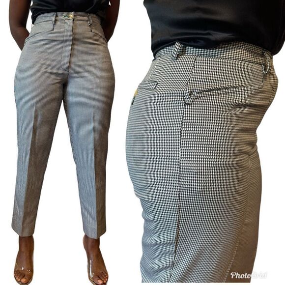 Tommy Hilfiger Houndstooth Plaid Check Trousers Slacks - Picture 2 of 14
